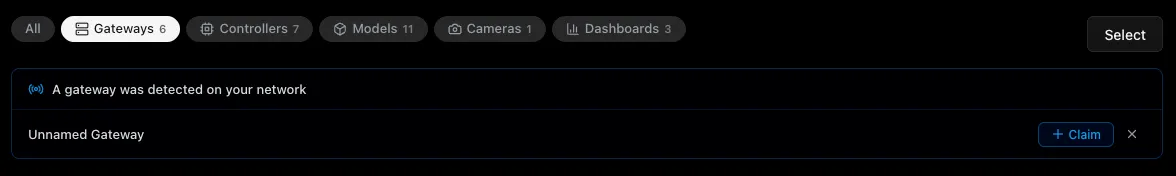 Unclaimed Relay banner - "A relay was detected on your network" with a Claim button